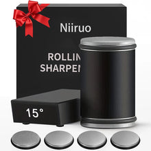 Carica l'immagine nel visualizzatore di Gallery, Pietra per affilare i coltelli diamantata a doppia faccia Niiruo 15_20 ° Affilatura del rullo angolare magnetico di grad