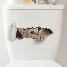 Carica l'immagine nel visualizzatore di Gallery, Adesivo per sedile WC con gatto dei cartoni animati - Decorazione da parete autoadesiva per bagno, camera da letto, sogg