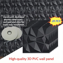 Carica l'immagine nel visualizzatore di Gallery, 20PCS Pannelli murali 3D 30x30cm Decorazione da parete per interni per soggiorno Camera da letto Hotel Ufficio Murale Pi