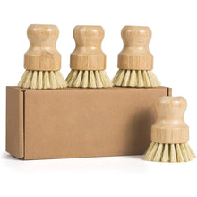 Carica l'immagine nel visualizzatore di Gallery, Set di 3 Spazzole per Piatti in Bambù con Setole in Sisal, Utensile Naturale per la Pulizia della Cucina per Piatti, Pen
