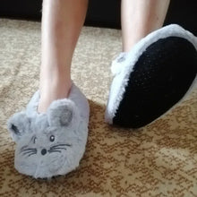 Carica l'immagine nel visualizzatore di Gallery, Pantofola fuzzy per la casa da donna in pelliccia invernale calda peluche antiscivolo impugnatura interna soffice pigra 