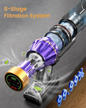 Carica l'immagine nel visualizzatore di Gallery, M9/Y9 NUOVO Aspirapolvere Senza Fili Ultra Potente 80KPA 850W 80000PA, 90 Minuti di Autonomia, Batteria Rimovibile 6X400