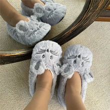 Carica l'immagine nel visualizzatore di Gallery, Pantofola fuzzy per la casa da donna in pelliccia invernale calda peluche antiscivolo impugnatura interna soffice pigra 