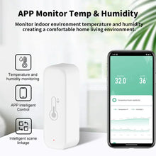Carica l'immagine nel visualizzatore di Gallery, Tuya WiFi Temperatura e umidità Smart Home Termometro Igrometro APP Allarme remoto Funziona con Alexa Google Home - AliE