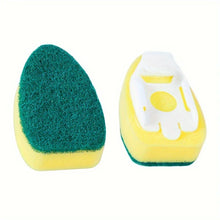 Carica l'immagine nel visualizzatore di Gallery, 1/6-Set di spazzole per la pulizia del sapone con bacchetta per piatti, spugna di ricambio, ricarica, lavaggio liquido, 