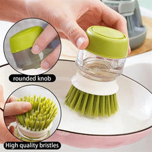 Carica l'immagine nel visualizzatore di Gallery, Spazzola per piatti con dispenser di sapone Spazzole per lavare i piatti da cucina Lavapavimenti con supporto Vassoio an