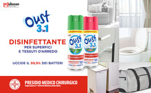 Carica l'immagine nel visualizzatore di Gallery, Oust 3 in 1 Spray Disinfettante 400 ml, Fragranza Fresh Garden, per Superfici e Tessuti, Uccide il 99,9% dei Batteri, 12 unità da 400 ml