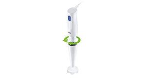Braun Frullatore a Immersione MQ10.001PWH + Bicchiere graduato 600ml, Minipimer Leggero, Sistema EasyTwist per cambiare facilmente accessorio, Tecnologia Splash Control niente schizzi
