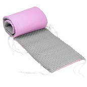 Carica l&#39;immagine nel visualizzatore di Gallery, Paracolpi lettino 4 lati 420 x 30 cm, Rosa bianco COTONE + MINKY grigio