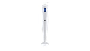 Braun Frullatore a Immersione MQ10.001PWH + Bicchiere graduato 600ml, Minipimer Leggero, Sistema EasyTwist per cambiare facilmente accessorio, Tecnologia Splash Control niente schizzi