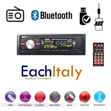 Carica l&#39;immagine nel visualizzatore di Gallery, STEREO AUTO BLUETOOTH AUTORADIO VIVAVOCE RADIO FM MP3 USB AUX SD CARD 250w 1din