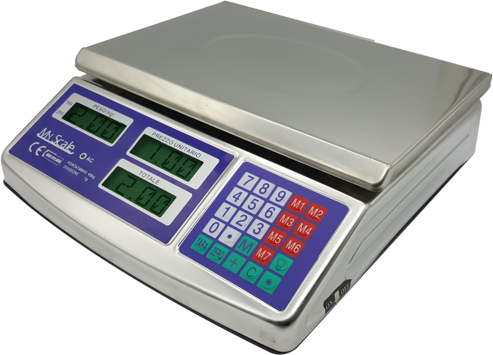 Bilancia Elettronica Da Banco 40kg - Acciaio Inox, Precisione 2g, Display Illuminato - Foto 3