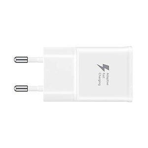 OEM Samsung - Caricatore originale EP-TA200EWE + Cavo EP-DR140AWE (5 V-2 A, 9 V-1,67 A) - per Galaxy S10, S10+, S10e, S9, S9+ (caricatore + cavo di tipo C, bianco) (EPTA200 + DR140 B W)