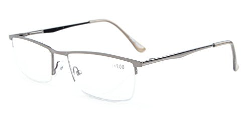 Eyekepper Mezza Montatura Cerniera a Molla Occhiali da +2.25, R1614-gunmetal - Ilgrandebazar