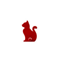 Carica l&#39;immagine nel visualizzatore di Gallery, KalaMitica Gatto Design Appendino Magnetico, Resina ABS, Rosso, 7 x 5,1 Rosso - Ilgrandebazar