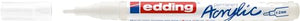 edding 5300 Marcatore a Vernice Acrilica Fine, Bianco, 1 Waterproof, Punta Tonda 1-2Mm, Pennnarello per Disegno Su Tela, Carta, Legno, per Ciotoli