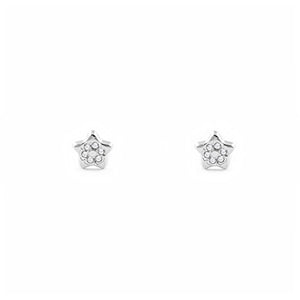 Orecchini per bambini stella - oro bianco 9K (375)
