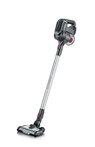 Severin HV 7165 Scopa aspirapolvere senza filo, Ciclonica, Motore Digitale, Spazzola motorizzata, Animal Care, filtro HEPA Longlife, 0,65 litri, autonomia fino a 30 minuti, 240 W, Grigio / Rosso