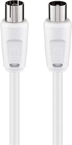 Goobay 11514 Cavo antenna (<70 dB, 75 Ohm), 2x schermato, spina coassiale nichelata alla presa coassiale, cavo coassiale adatto per TV, HDTV, radio, DVB-T2, DVB-S2, DVB-S2, DVB-C, lunghezza 10 m