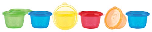 Nuby ID91161 Scodelline con Coperchio a Chiusura Ermetica, set di 6 - Ilgrandebazar