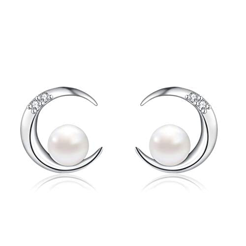 MEGA CREATIVE JEWELRY Orecchini de Donna Luna Perla Sterling 925 Cristalli... - Ilgrandebazar