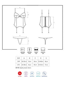 Selente Love & Fun Provocante Completo Intimo a 3 Pezzi: L-XL, Bianco Raso - Ilgrandebazar