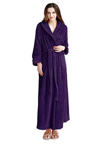 Vestaglia Lunga Donna in Pile con Cintura Accappatoio da Morbido...