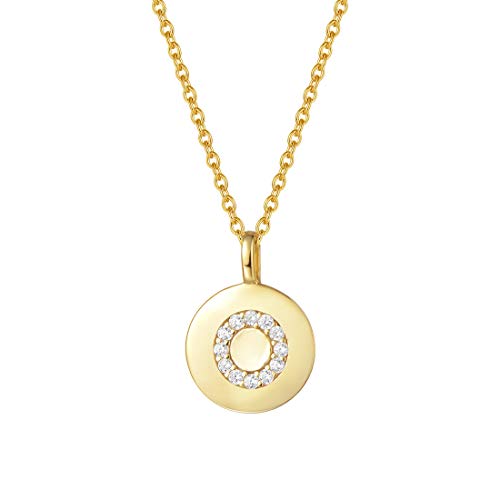AGVANA Collana in oro con lettera da donna argento sterling 925 iniziali O - Ilgrandebazar