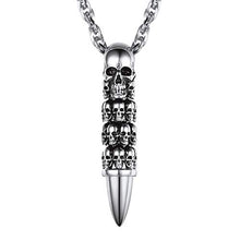 Carica l&#39;immagine nel visualizzatore di Gallery, PROSTEEL Halloween Collana Pendente Cindolo Gotico Scheletro 1. Argento - Ilgrandebazar