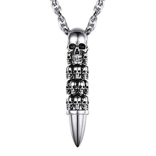 PROSTEEL Halloween Collana Pendente Cindolo Gotico Scheletro 1. Argento - Ilgrandebazar