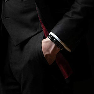 SERASAR | Bracciale in Pelle Premium per Uomo Nero | Speciale - Ilgrandebazar