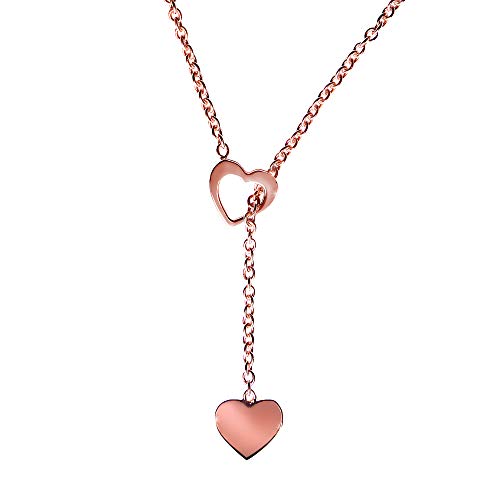 Principio® - Collana Donna Cuore Pendente Argento 925 - Made In Oro Rosa - Ilgrandebazar