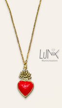 Carica l'immagine nel visualizzatore di Gallery, Collana Cuore Sacro, Idea Originale per Regalo Natale,Fatto a Mano, Gioielli Donna Ragazza (Rosso)