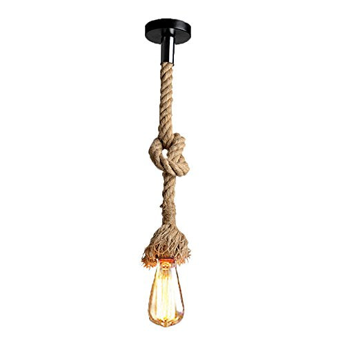 Lixada Lampada a sospensione vintage con corda di canapa per Marrone - Ilgrandebazar