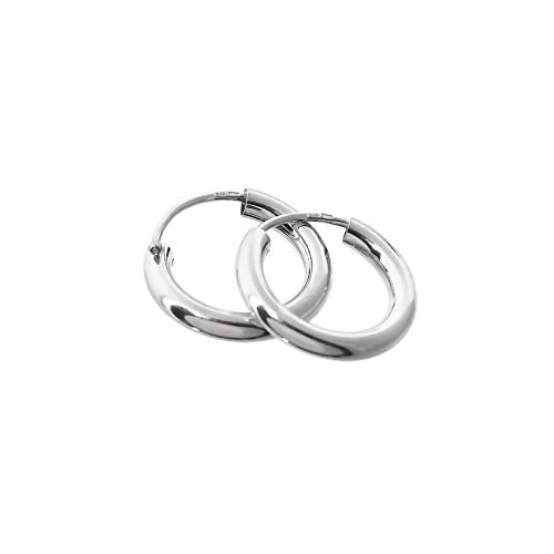 NKlaus paio di orecchini in argento sterling 925 creoli 15mm di... - Ilgrandebazar