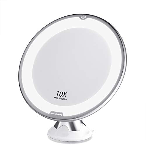 BEAUTURAL Specchio per Trucco Makeup con Ingrandimento 10 X e Luce LED,... - Ilgrandebazar