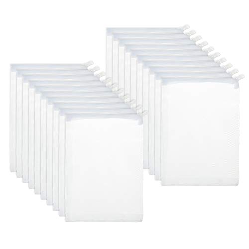 Upain - Sacchetti filtranti per acquario, 20 pezzi, in rete bianca, con...