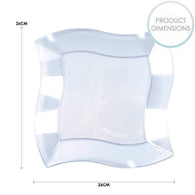 Carica l&#39;immagine nel visualizzatore di Gallery, 20 Elegante Piatti di Plastica Dura USA e Getta, Onda Quadra, Trasparente,... - Ilgrandebazar