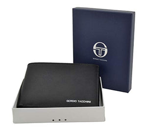 SERGIO TACCHINI Portafoglio Uomo In Vera Pelle, Nero Classico,