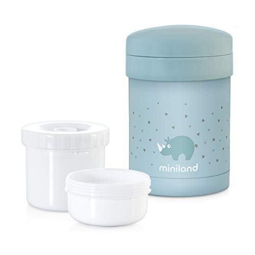 Thermos Portapappa Bèbè con ermetici 700 ml Miniland 89226 Thermetic Blu - Ilgrandebazar