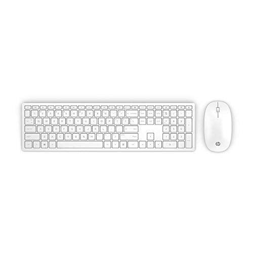 HP-PC Pavilion 800 Tastiera e Mouse Wireless, Tre Zone Tasti Freccia e Bianco