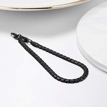 Carica l&#39;immagine nel visualizzatore di Gallery, PROSTEEL Uomo Bracciale a Catena Veneziana Scatola Piatta Tonda, 4 Mm - Nero - Ilgrandebazar