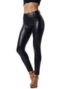 FITTOO Leggings in Pelle da Donna Pantaloni Ecopelle Collant Sexy Leather... - Ilgrandebazar