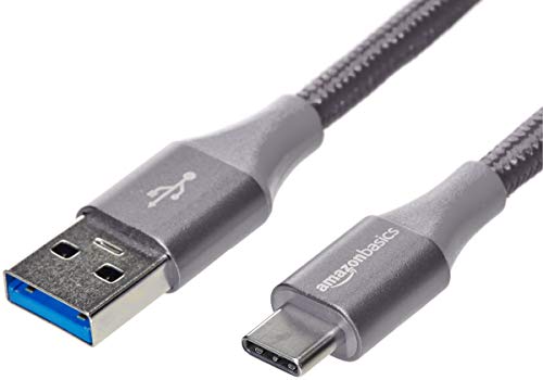 AmazonBasics - Cavo da USB C a 3.1 gen 1, in nylon a 1,8 m, Grigio scuro