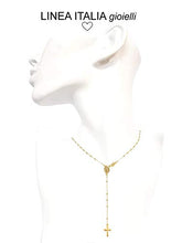 Carica l&#39;immagine nel visualizzatore di Gallery, Collana lunga rosario in Argento 925 dorato - Linea Italia gioielli Made in... - Ilgrandebazar