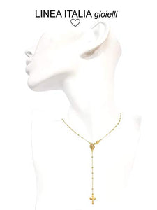 Collana lunga rosario in Argento 925 dorato - Linea Italia gioielli Made in... - Ilgrandebazar