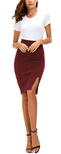 Carica l'immagine nel visualizzatore di Gallery, EXCHIC Donna Vita Alta Gonna Elastico Bodycon Midi XL, Vino Rosso - Ilgrandebazar