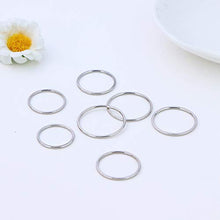 Carica l&#39;immagine nel visualizzatore di Gallery, Yadoca 7 Pezzi Acciaio Inossidabile Anelli Impilabili per Donne Argento-tone