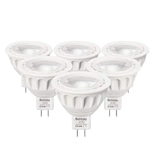 Bomcosy Lampadina LED MR16 GU5.3, 5W equivalente 6 pezzi, Bianca Calda 3000k - Ilgrandebazar