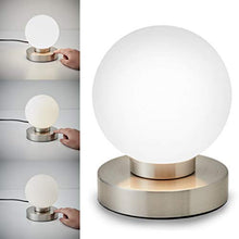 Carica l&#39;immagine nel visualizzatore di Gallery, Lampada da comodino, forma a sfera, interruttore touch, luce Sfera Bianca - Ilgrandebazar